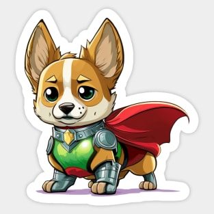 Super corgi, superhero dog Sticker